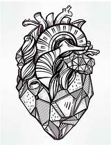 Coloring Pages Heart Printable Adult Valentines Tattoo Human Drawing Cry Later Now Cool Line Drawings Adults Lungs Sketch Laugh Geometric sketch template