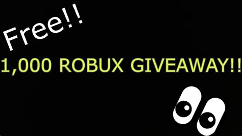 1k Robux Giveaway Youtube