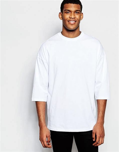 asos oversized  sleeve  shirt  white  asoscom mens tops mens tshirts  shirt