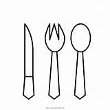 Silverware Template Coloring Pages sketch template