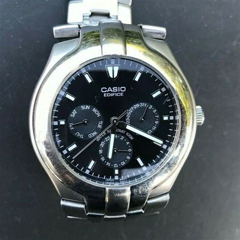 casio edifice ef 304 1343 stainless steel 37mm watch new battery