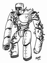 Golem Iron Minecraft Coloring Pages Sketch Mob Drawings Imgur Mobs Da Real Getdrawings Anime Life Fan Read Choose Board Game sketch template