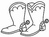 Cowboy Getdrawings Spurs Drawing Boots Coloring Pages sketch template