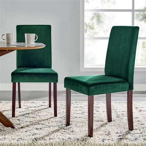 Modway Prosper Upholstered Velvet Dining Side Chair Set Of 2 In Green