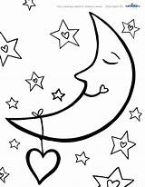 Coloring Moon Night Pages Stars Sun Sleeping Sky Time Color Crescent Getcolorings Star Drawing Colouring Goodnight Kids Earth Printable Cartoon sketch template