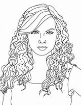 Coloring Hair Pages Taylor Swift Girl Hairstyle Printable Portrait Country Singer Colorings Coloring4free Color Sheets Adult Kids People Getcolorings Book sketch template