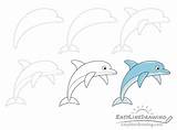 Step Dolphin Draw Drawing Tutorial sketch template
