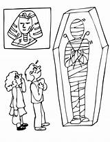 Coloring Mummy Pages Museum Kids Egypt Printable Print Night Egyptian Halloween Colouring Cartoon Do Book Color Mummies Sheets Popular Choose sketch template