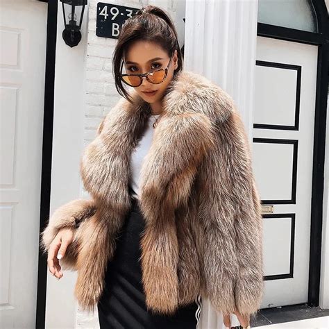 buy  winter coat real fox fur coat female thick warm fluffy fox fur overcoat