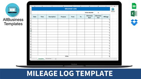 mileage tracker templates  allbusinesstemplatescom