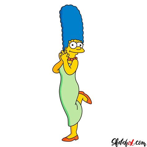How To Draw Marge Simpson Sketchok Easy Drawing Guides