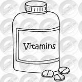 Vitamins sketch template