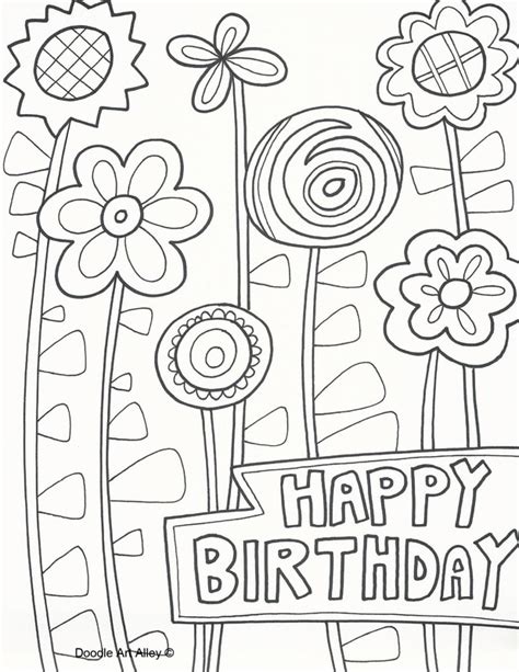 printable coloring happy birthday cards printable world holiday
