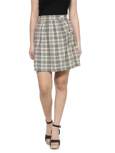 Women Checkered Above Knee Length Skirt