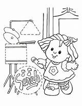 Little People Coloring Pages Singing Sarah Drawing Getdrawings Getcolorings Colorings sketch template