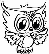 Owl Coloring Cute Pages Cartoon Getcolorings sketch template