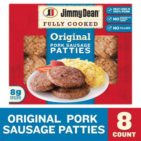 jimmy dean® fully cooked original pork sausage patties 8 ct 9 6 oz