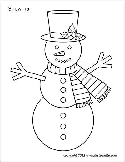 printable snowman template doctemplates