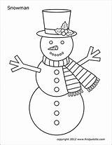 Snowman Printable Firstpalette Large Coloring Pages Christmas Templates sketch template