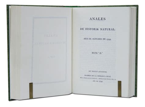 Anales De Historia Natural 1799 1804 Madrid Imprenta Real Edición