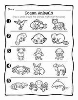 Ocean Habitats Preschool sketch template