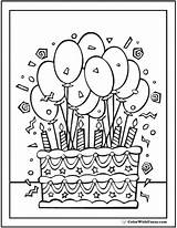 Coloring Birthday Cake Pages Printable 6th Happy Cakes Personalized Printables Print Pdf Drawing Kids Colorwithfuzzy Color Card Sheet Balloons 7th sketch template