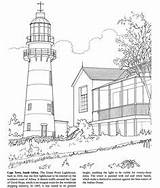 Coloring Pages Lighthouse Carolina North Template Templates sketch template