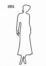 Outline Woman Silhouette Costume Fashion History Silhouettes Clipart Body Cliparts 1930 1931 1933 Library Becuo Favorites Add Era sketch template
