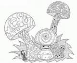 Mandala Mushrooms Colorable Twisted Trippy Coloringhome Stuff Azcoloring Imgkid K5worksheets sketch template