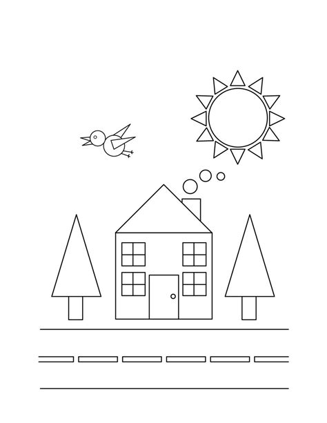 house shapes coloring pages  printable coloring pages