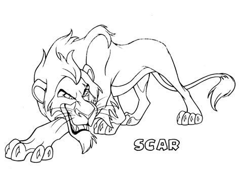 scar  lion king coloring page