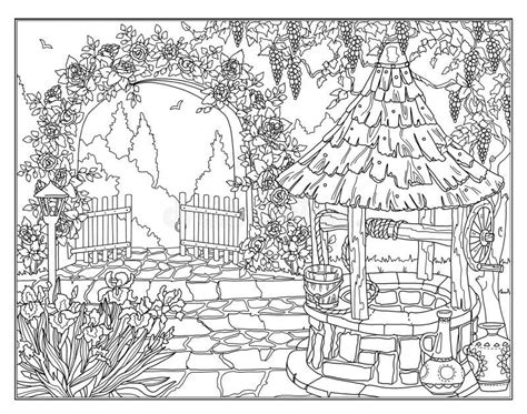 garden scenery coloring pages  adults juliana labianca seo editor
