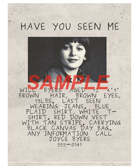 byers missing poster instant  etsy