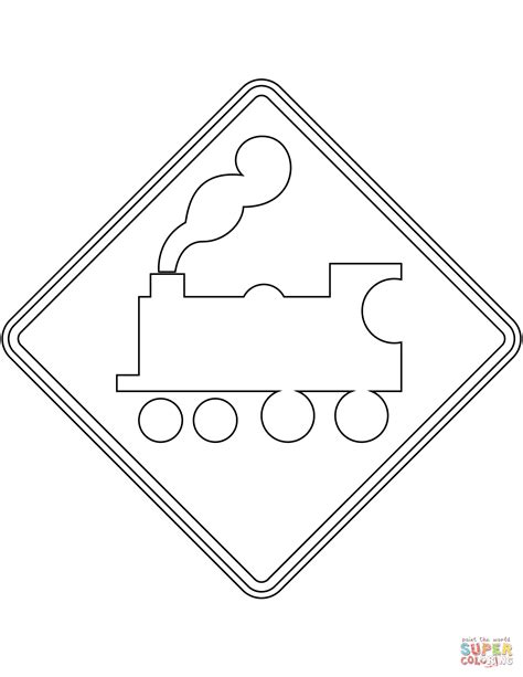 uncontrolled railway crossing  sign   zealand coloring page