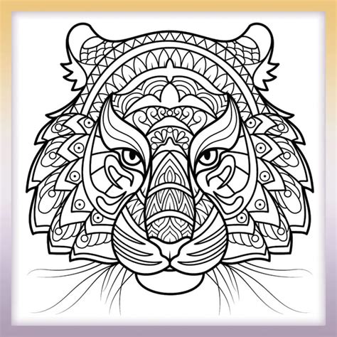 mandala tiger coloringbookpics