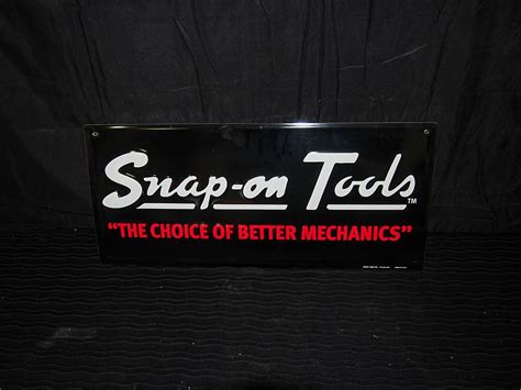 snap  tools embossed single sided tin sign bodnarus auctioneering