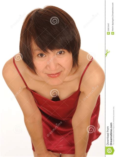 Asian Woman Bowing Stock Image Image Of Hands Brown