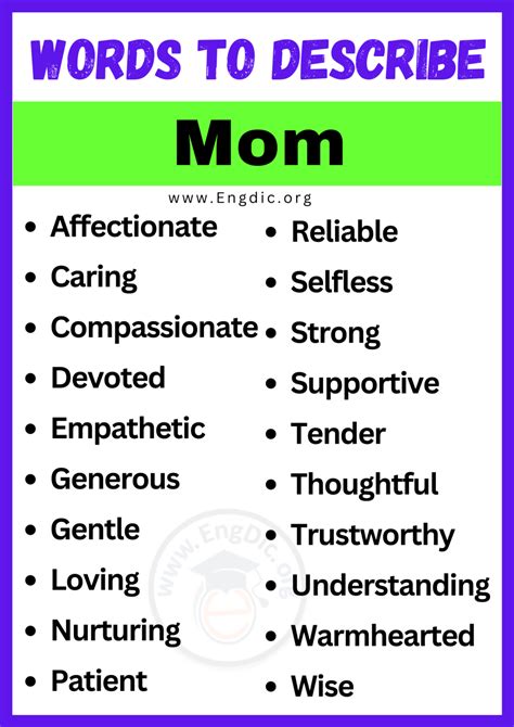 20 Best Words To Describe Mom Adjectives For Mom Engdic