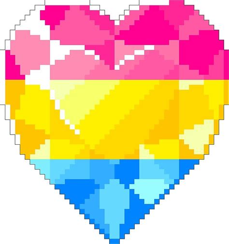 Pixel Pride Heart Gem Pansexual Flag Stickers By