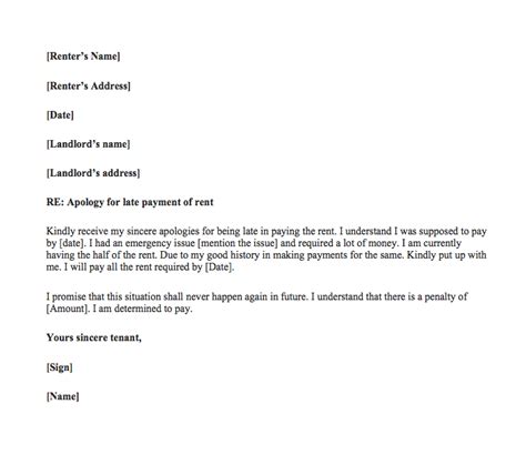 late rent payment letter to landlord top form templates free templates download