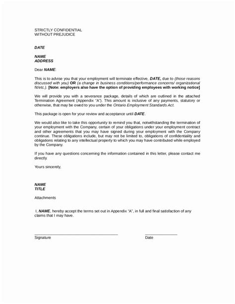 sample termination  employment letter elegant  termination letter