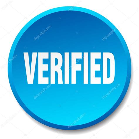 verified blue  flat isolated push button stock vector