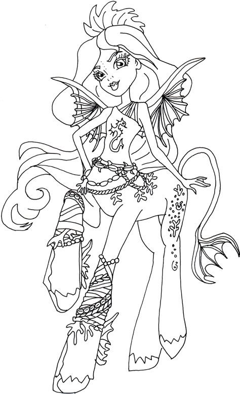 printable monster high coloring pages bay tidechaser monster high coloring page