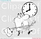 Businessman Hurried Clock Outline Running Coloring Past Illustration Rf Royalty Clipart Toon Hit sketch template