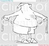 Clip Chubby Measuring Waist Outline Coloring Illustration Around Man His Royalty Vector Djart sketch template