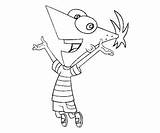 Phineas Coloring Flynn sketch template