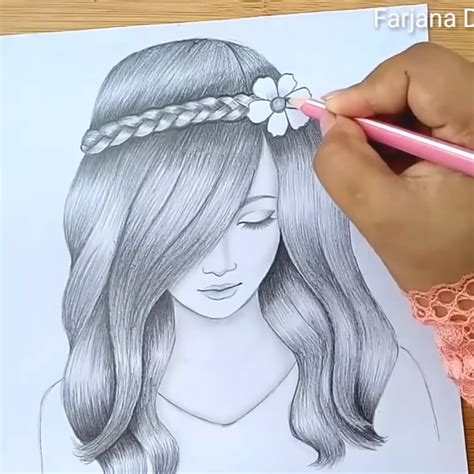 pencil drawings beautiful girl drawing maersus  time