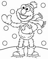 Coloring Winter Elmo Pages Printable Kids Street Sesame Snow Topcoloringpages Sheet Funny sketch template