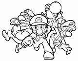 Mario Coloring Pages Bros Printable Kids Brother sketch template