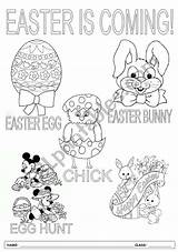 Easter Pictionary Colouring Children Worksheet Preview sketch template